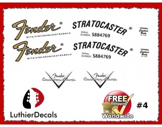 Fender Decal Stratocaster Guitar Decal #4